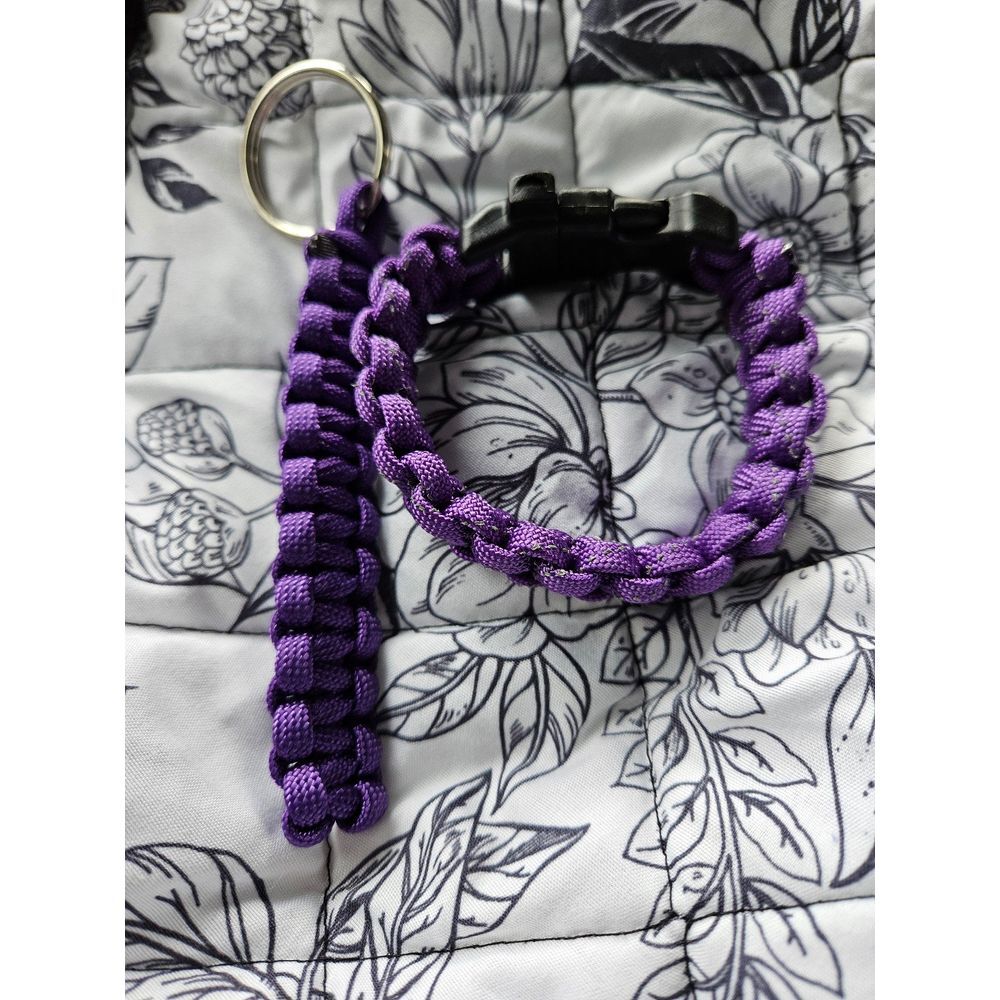 Handmade paracord bracelet and keychain purple new